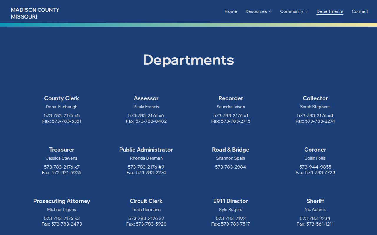 Madison County sheriff directory for arrest and booking record contacts