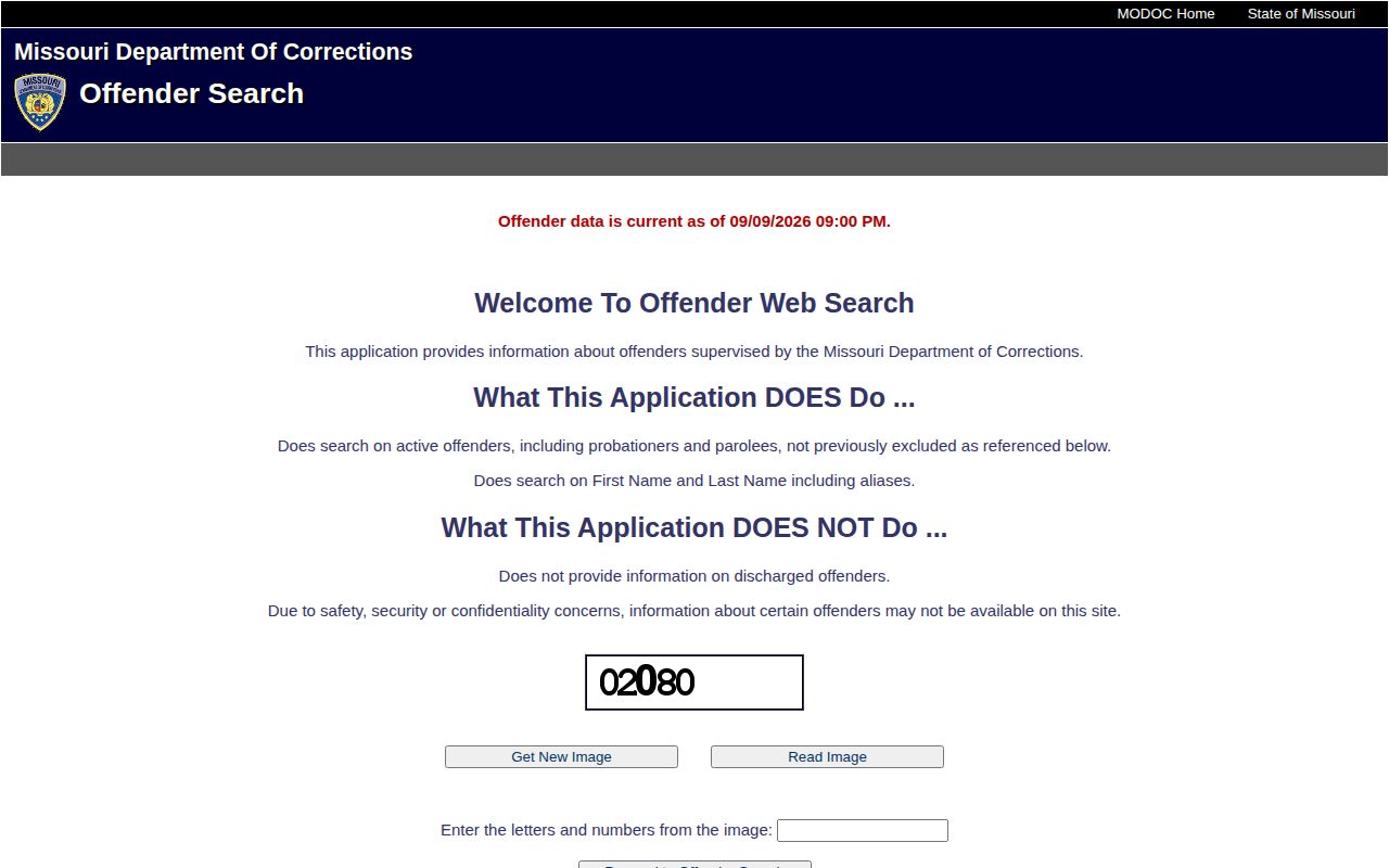 Missouri DOC search for Madison County state custody or supervision records